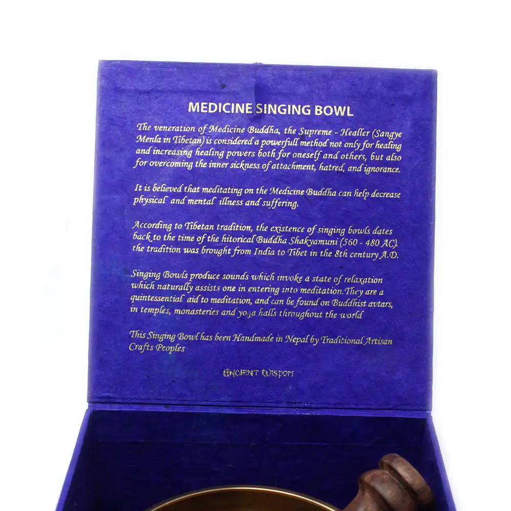 Medicine Buddha Singing Bowl Set 10cm (min 500gm) | www.artisangoods.co.uk 8 Medicine Buddha Singing Bowl Set 10cm (min 500gm) | www.artisangoods.co.uk 7