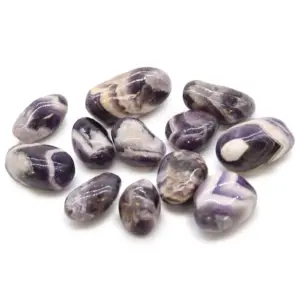 Medium African Tumble Stones – Amethyst – Chevron | www.artisangoods.co.uk