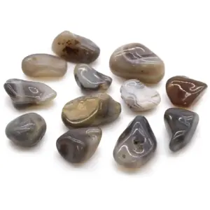 Medium African Tumble Stones – Grey Agate – Botswana | www.artisangoods.co.uk