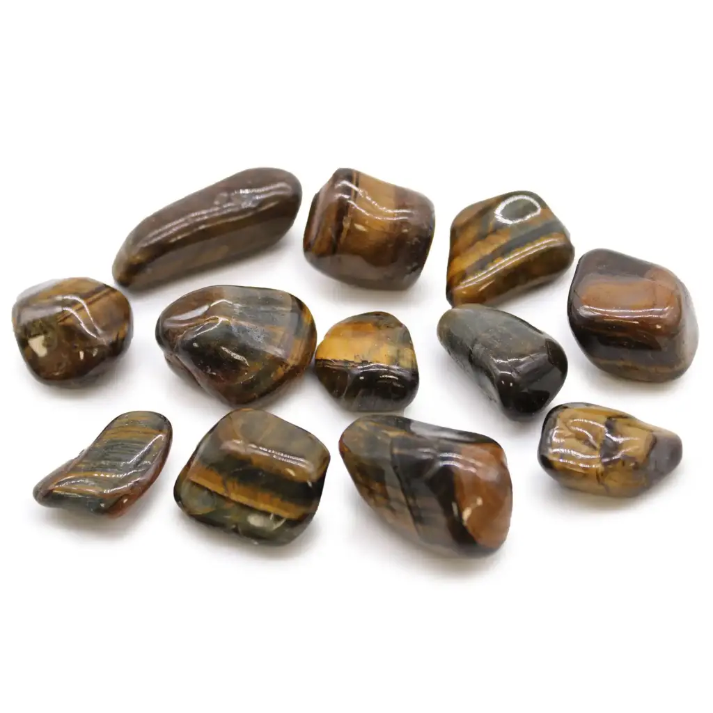 Medium African Tumble Stones – Tigers Eye – Varigated | www.artisangoods.co.uk