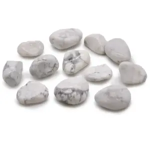 Medium African Tumble Stones – White Howlite – Magnesite | www.artisangoods.co.uk