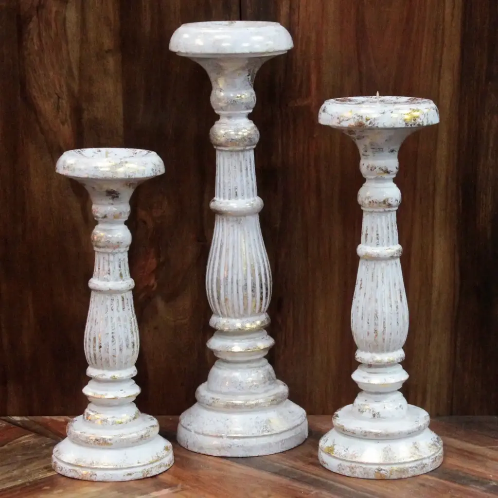 Medium Candle Stand – White Gold | www.artisangoods.co.uk 3