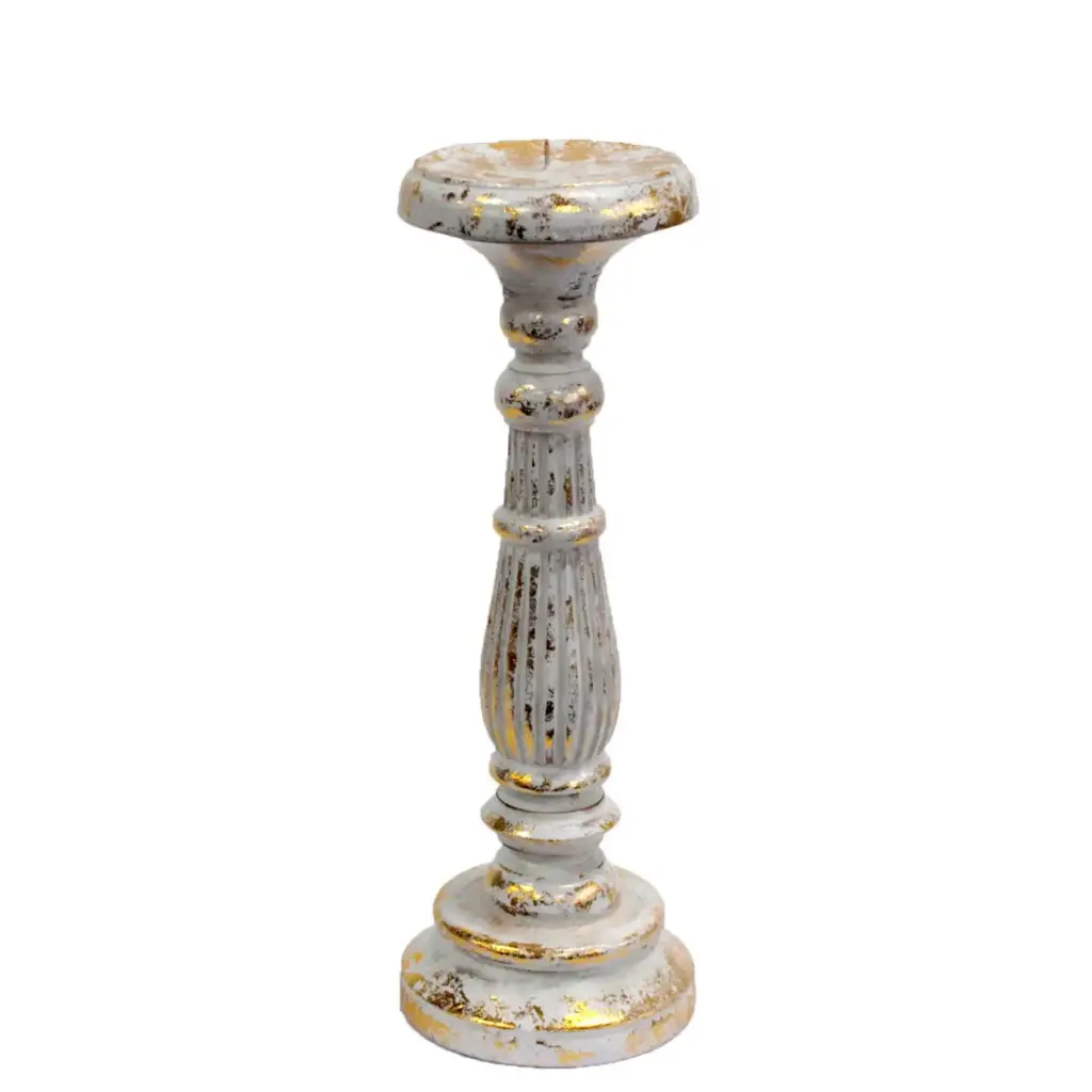 Medium Candle Stand – White Gold | www.artisangoods.co.uk