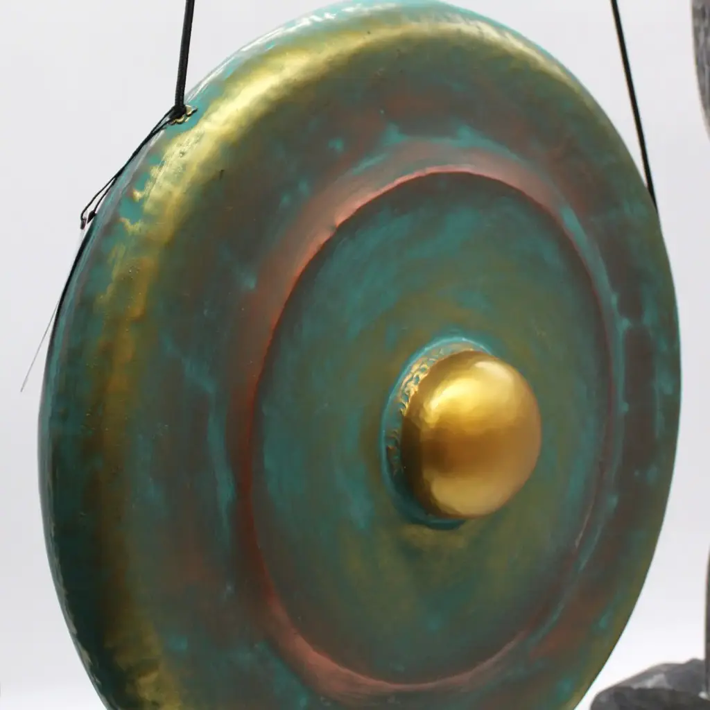 Medium Gong in Stand – 50cm – Greenwash | www.artisangoods.co.uk 2