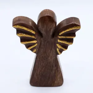 Medium Mango Wood Angel – Gold Decor | www.artisangoods.co.uk 6