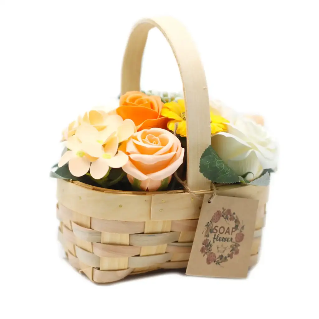 Medium Orange Bouquet in Wicker Basket | www.artisangoods.co.uk 3 Medium Orange Bouquet in Wicker Basket | www.artisangoods.co.uk 3