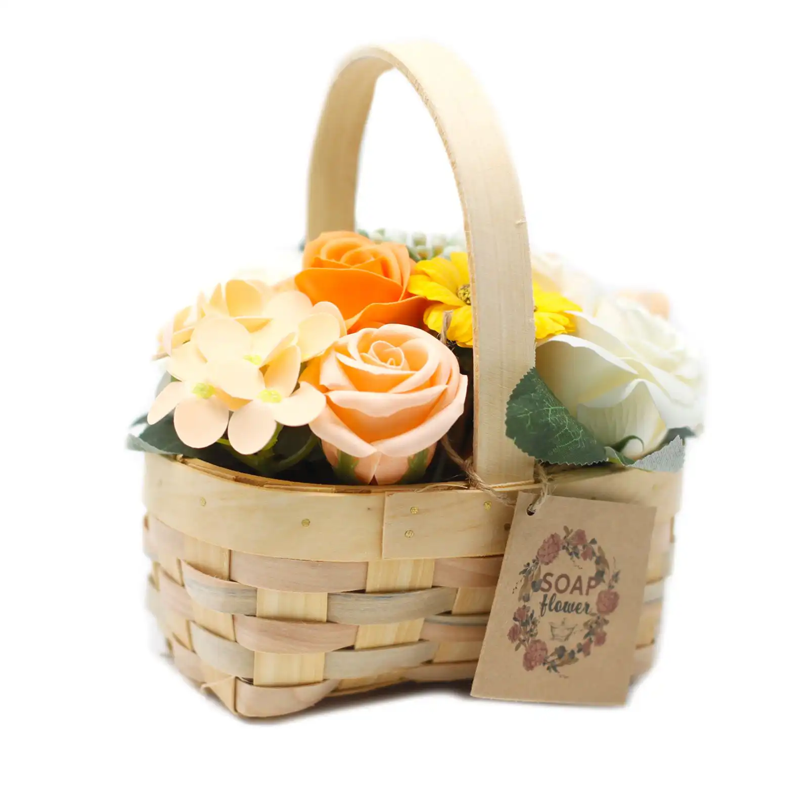 Medium Orange Bouquet in Wicker Basket | www.artisangoods.co.uk 4 Medium Orange Bouquet in Wicker Basket | www.artisangoods.co.uk 3