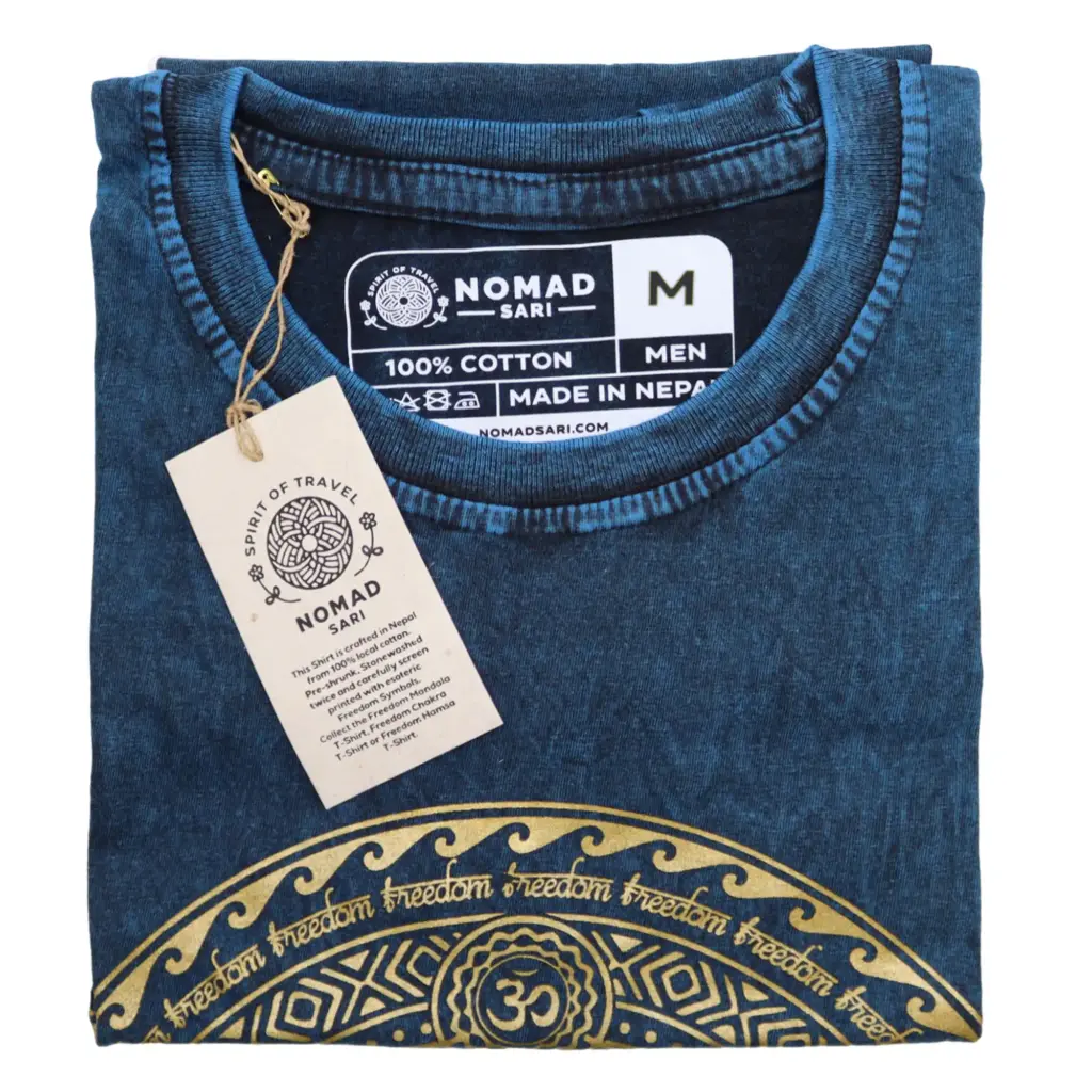 Medium Stone Washed T-Shirt – Chakra – Blue | www.artisangoods.co.uk