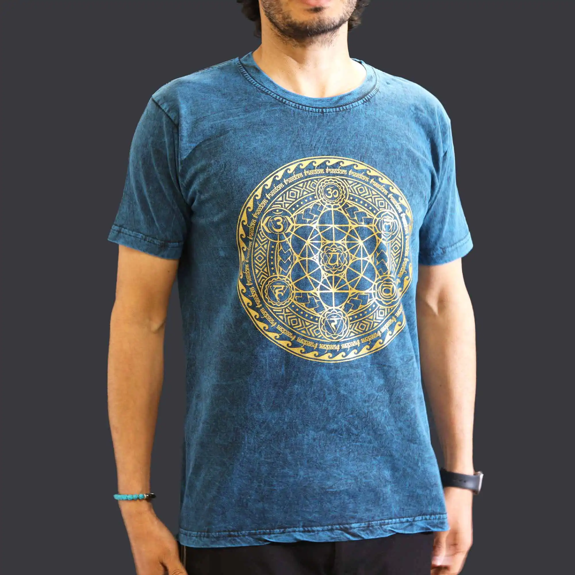 Medium Stone Washed T-Shirt – Chakra – Blue | www.artisangoods.co.uk 3 Medium Stone Washed T-Shirt – Chakra – Blue | www.artisangoods.co.uk 2