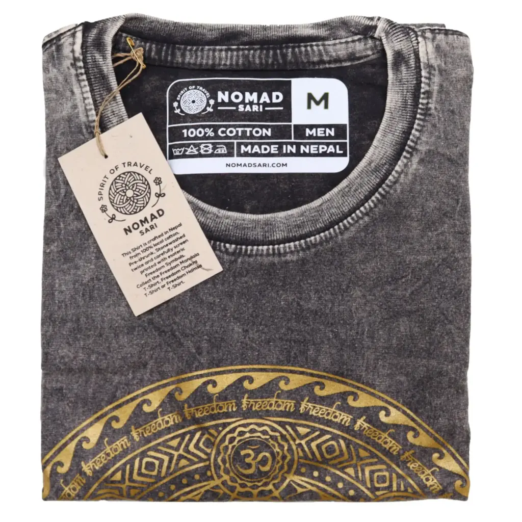 Medium Stone Washed T-Shirt – Chakra – Dark Grey | www.artisangoods.co.uk