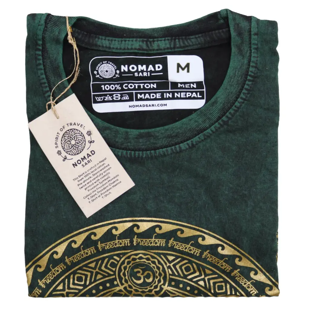 Medium Stone Washed T-Shirt – Chakra – Green | www.artisangoods.co.uk