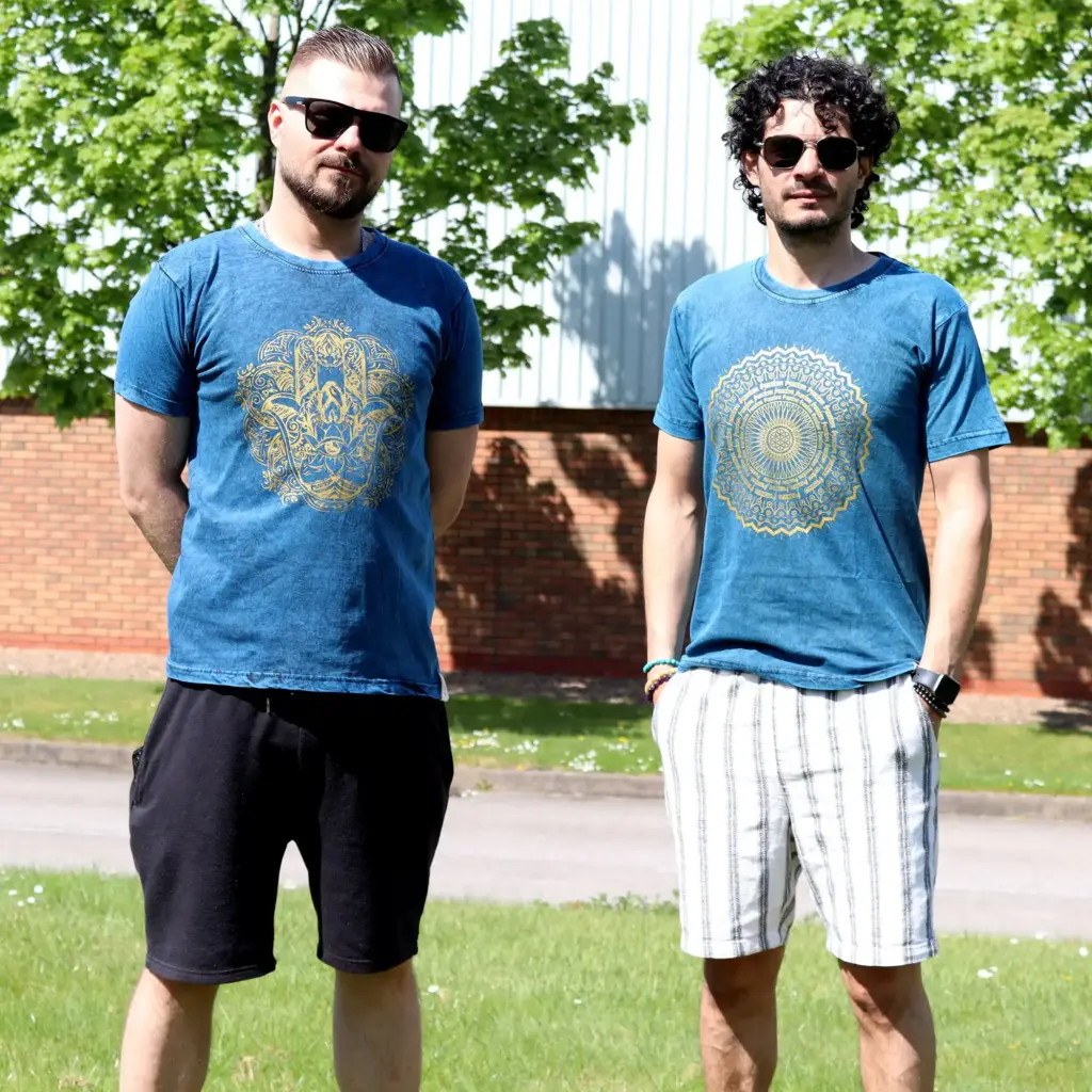 Medium Stone Washed T-Shirt – Mandala – Blue | www.artisangoods.co.uk 4