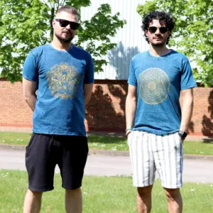 Medium Stone Washed T-Shirt – Mandala – Blue | www.artisangoods.co.uk 4