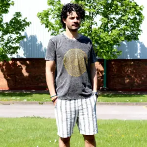 Medium Stone Washed T-Shirt – Mandala – Dark Grey | www.artisangoods.co.uk 4