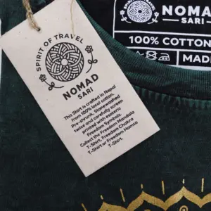 Medium Stone Washed T-Shirt – Mandala – Green | www.artisangoods.co.uk 3