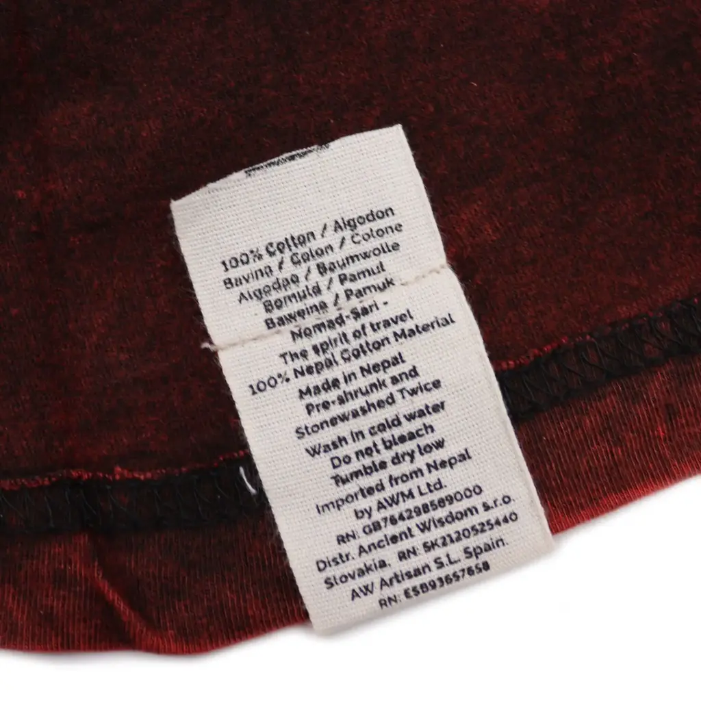 Medium Stone Washed T-Shirt – Mandala – Maroon | www.artisangoods.co.uk 5