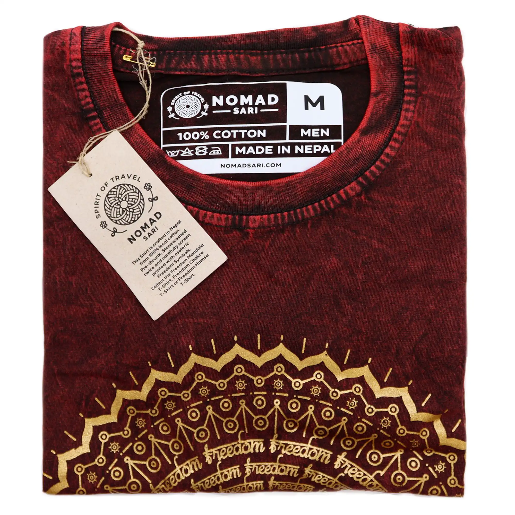 Medium Stone Washed T-Shirt – Mandala – Maroon | www.artisangoods.co.uk 3 Medium Stone Washed T-Shirt – Mandala – Maroon | www.artisangoods.co.uk 2