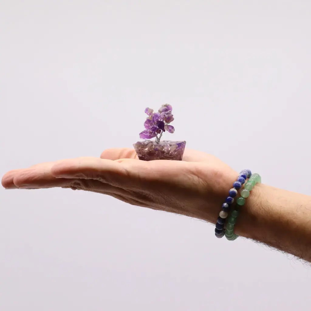 Mini Gemstone Tree On Orgonite Base – Amethyst (15 stones) | www.artisangoods.co.uk 5