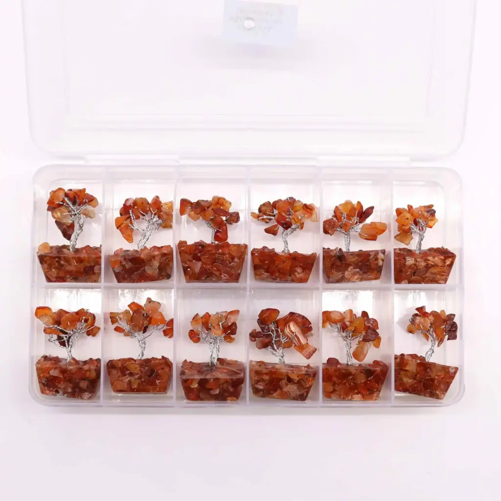 Mini Gemstone Tree On Orgonite Base – Carnelian (15 stones) | www.artisangoods.co.uk