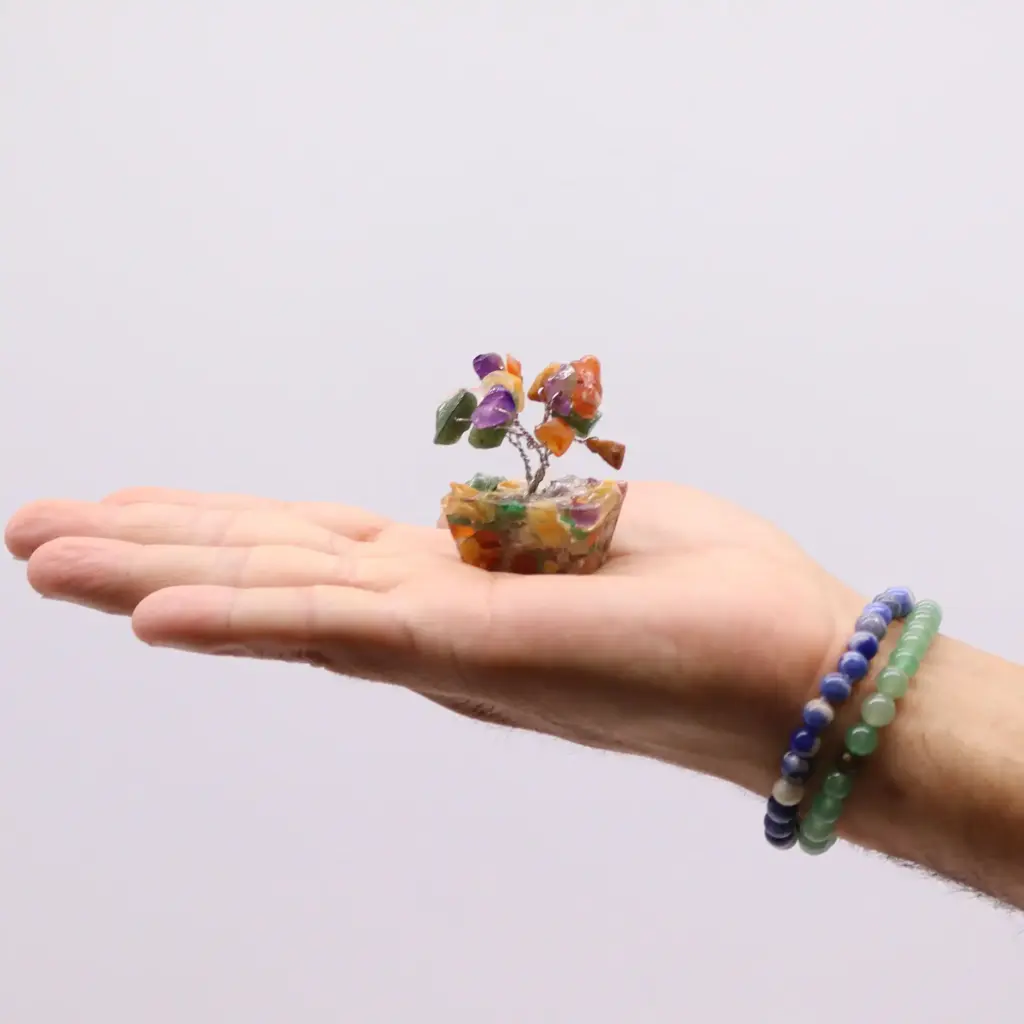 Mini Gemstone Tree on Orgonite Base – Multi Stones (15 stones) | www.artisangoods.co.uk 5