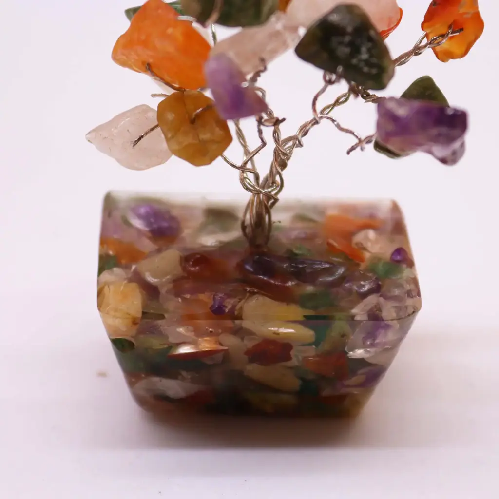 Mini Gemstone Tree on Orgonite Base – Multi Stones (15 stones) | www.artisangoods.co.uk 6