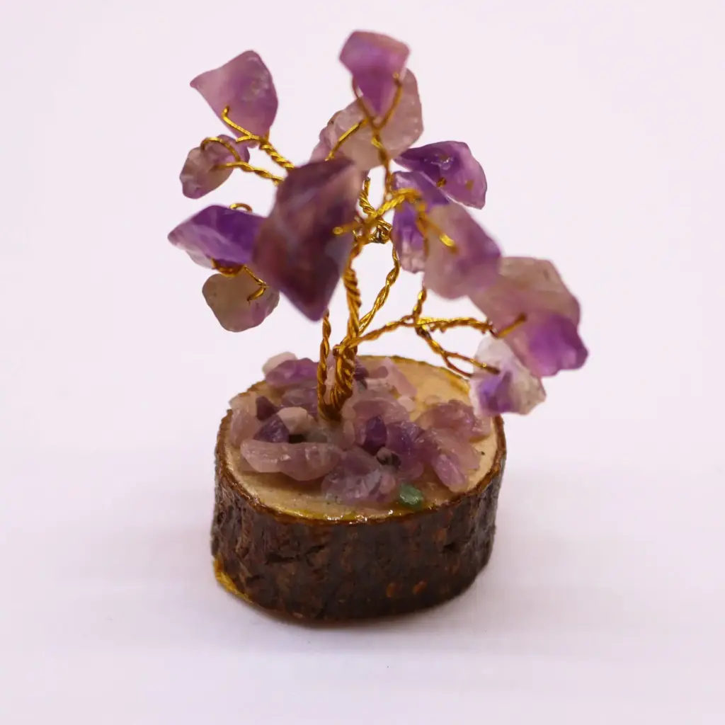 Mini Gemstone Tree On Wood Base – Amethyst (15 stones) | www.artisangoods.co.uk 6