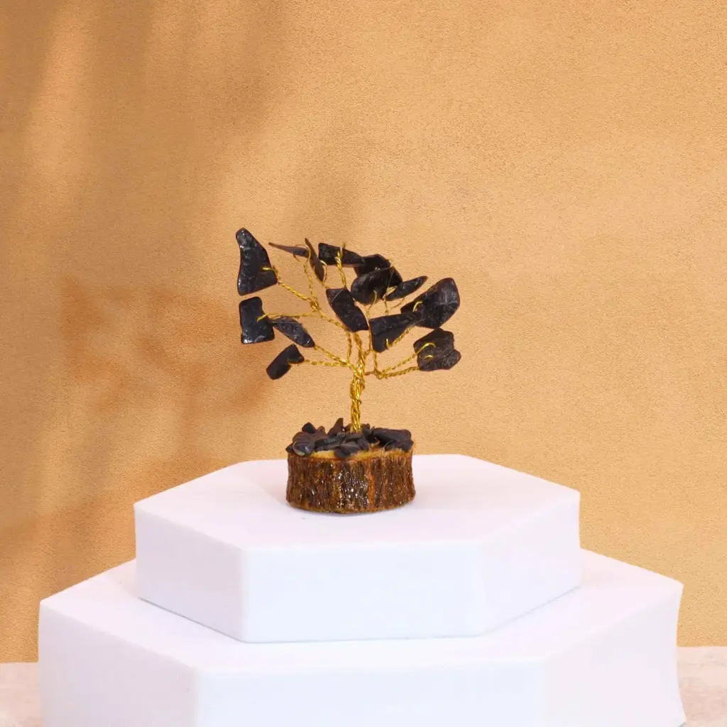 Mini Gemstone Tree On Wood Base – Black Agate (15 stones) | www.artisangoods.co.uk 6
