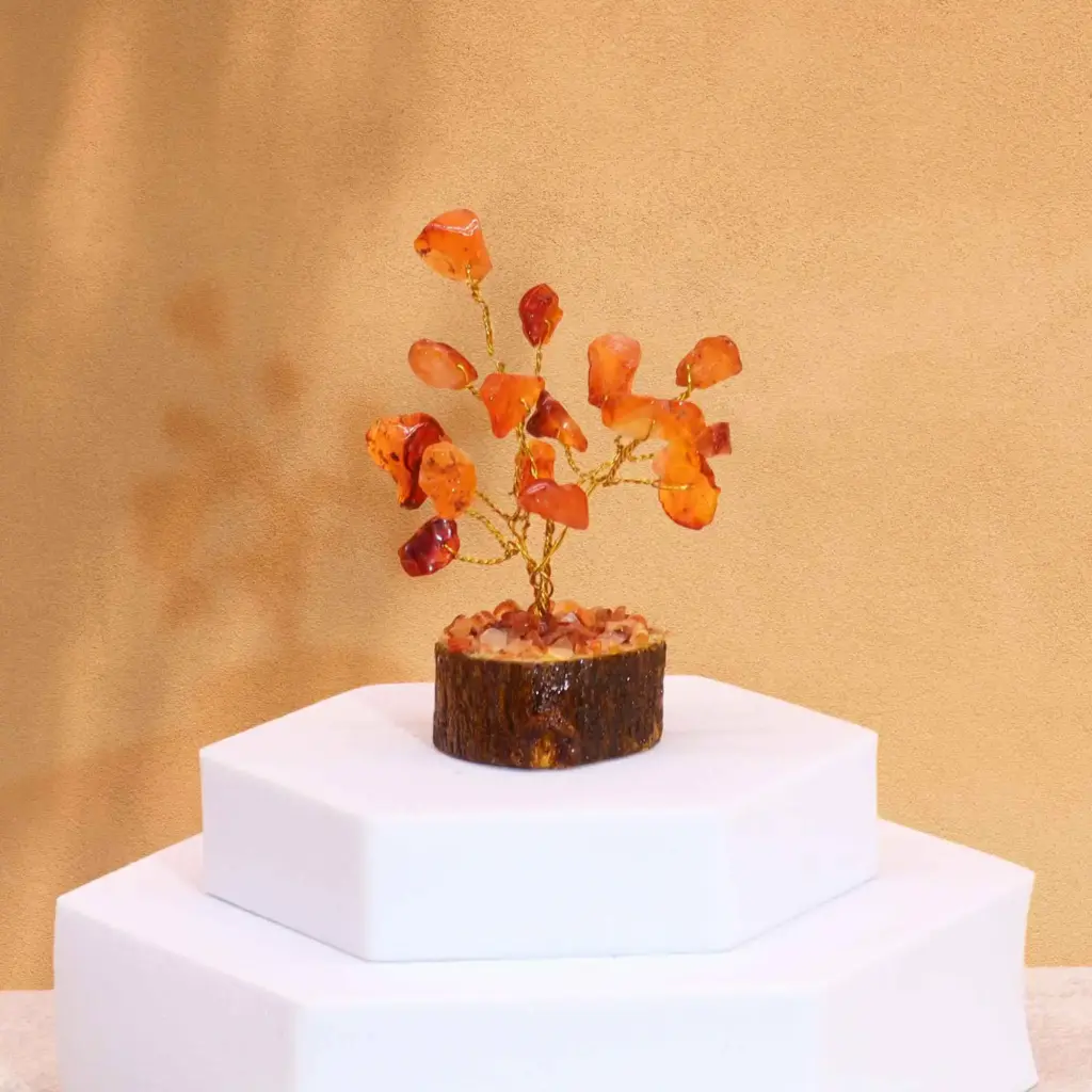 Mini Gemstone Tree On Wood Base – Carnelian (15 stones) | www.artisangoods.co.uk 6