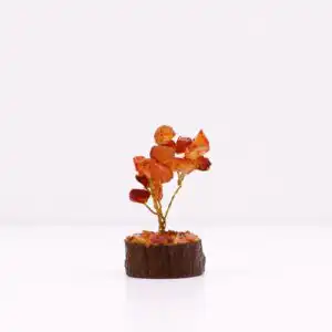 Mini Gemstone Tree On Wood Base – Carnelian (15 stones) | www.artisangoods.co.uk 1