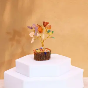 Mini Gemstone Tree On Wood Base – Multi Stones (15 stones) | www.artisangoods.co.uk 6