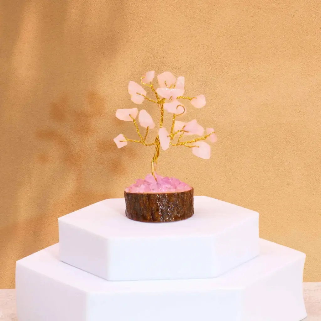 Mini Gemstone Tree On Wood Base – Rose Quartz (15 stones) | www.artisangoods.co.uk 5 Mini Gemstone Tree On Wood Base – Rose Quartz (15 stones) | www.artisangoods.co.uk 5