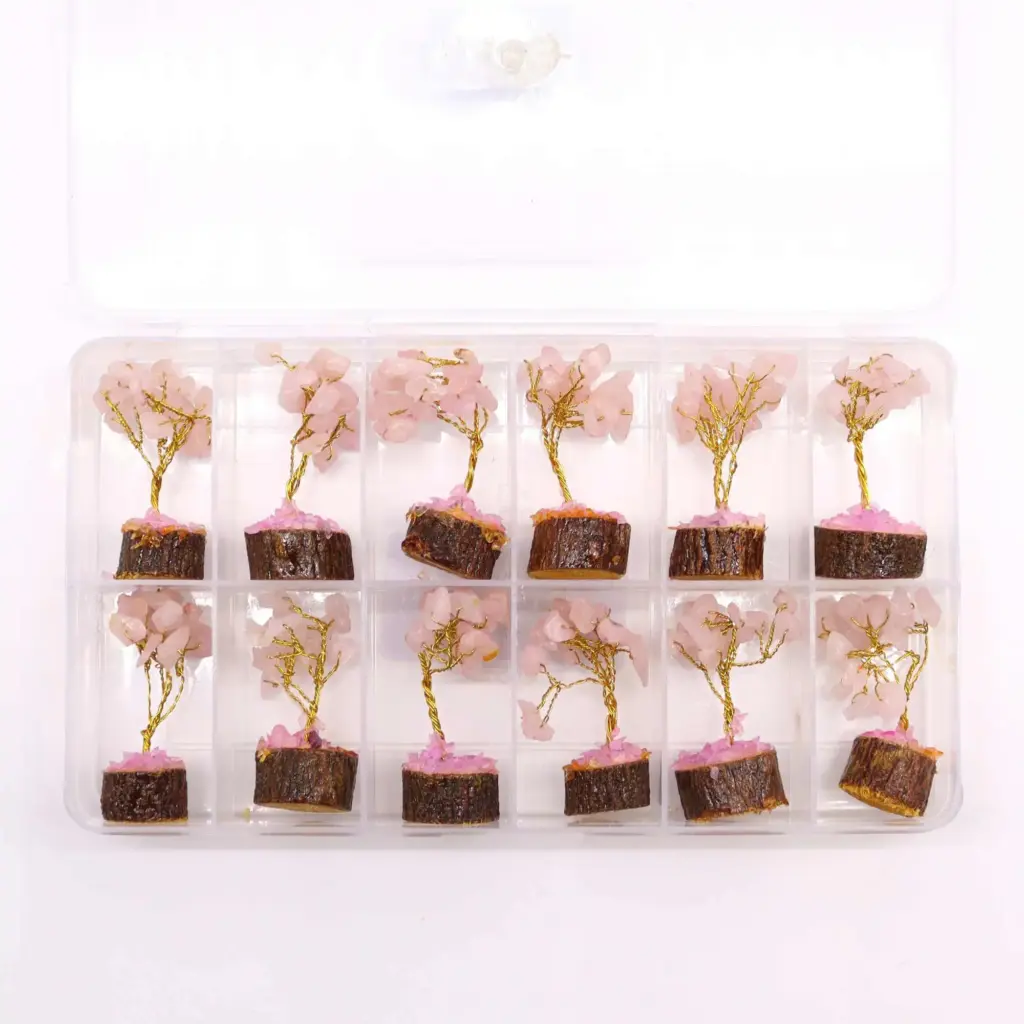 Mini Gemstone Tree On Wood Base – Rose Quartz (15 stones) | www.artisangoods.co.uk 6 Mini Gemstone Tree On Wood Base – Rose Quartz (15 stones) | www.artisangoods.co.uk 6