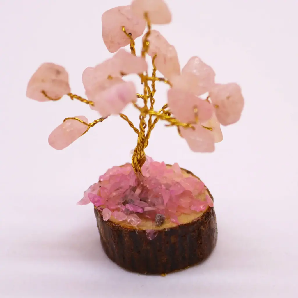 Mini Gemstone Tree On Wood Base – Rose Quartz (15 stones) | www.artisangoods.co.uk 4 Mini Gemstone Tree On Wood Base – Rose Quartz (15 stones) | www.artisangoods.co.uk 4