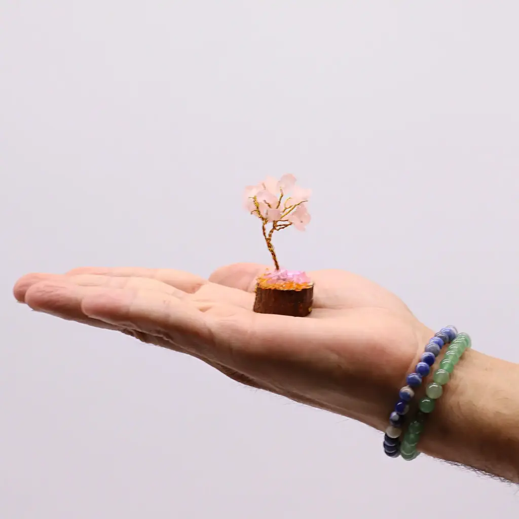 Mini Gemstone Tree On Wood Base – Rose Quartz (15 stones) | www.artisangoods.co.uk 3 Mini Gemstone Tree On Wood Base – Rose Quartz (15 stones) | www.artisangoods.co.uk 3