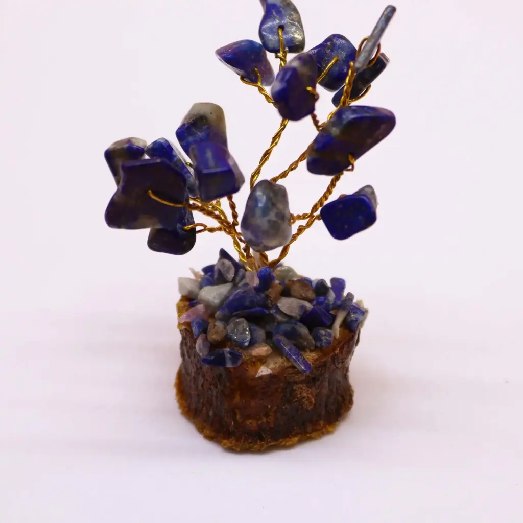 Mini Gemstone Tree On Wood Base – Sodalite (15 stones) | www.artisangoods.co.uk 5