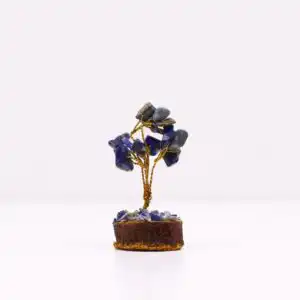 Mini Gemstone Tree On Wood Base – Sodalite (15 stones) | www.artisangoods.co.uk 1