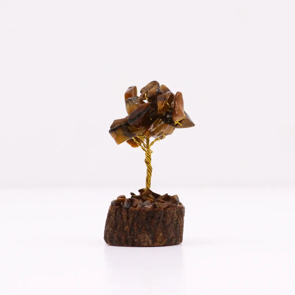 Mini Gemstone Tree On Wood Base – Tigereye (15 stones) | www.artisangoods.co.uk 5