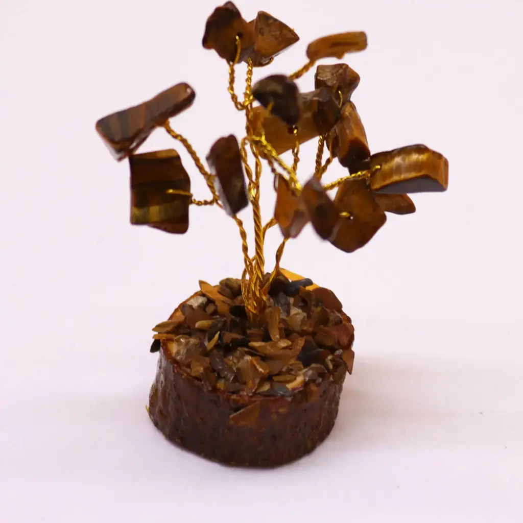 Mini Gemstone Tree On Wood Base – Tigereye (15 stones) | www.artisangoods.co.uk 6