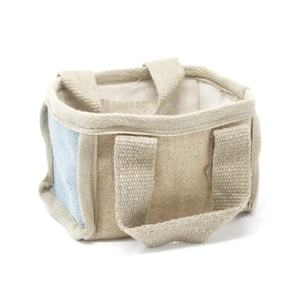 Mini Shopping Basket – 16x10x12cm – Teal | www.artisangoods.co.uk