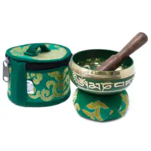 Mini Singing Bowl Gift Set – Green | www.artisangoods.co.uk 1
