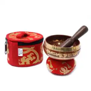 Mini Singing Bowl Gift Set – Red | www.artisangoods.co.uk 1