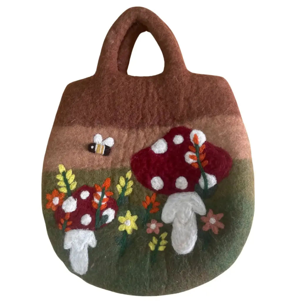 Mushroom Garden Felted Bag | www.artisangoods.co.uk 3