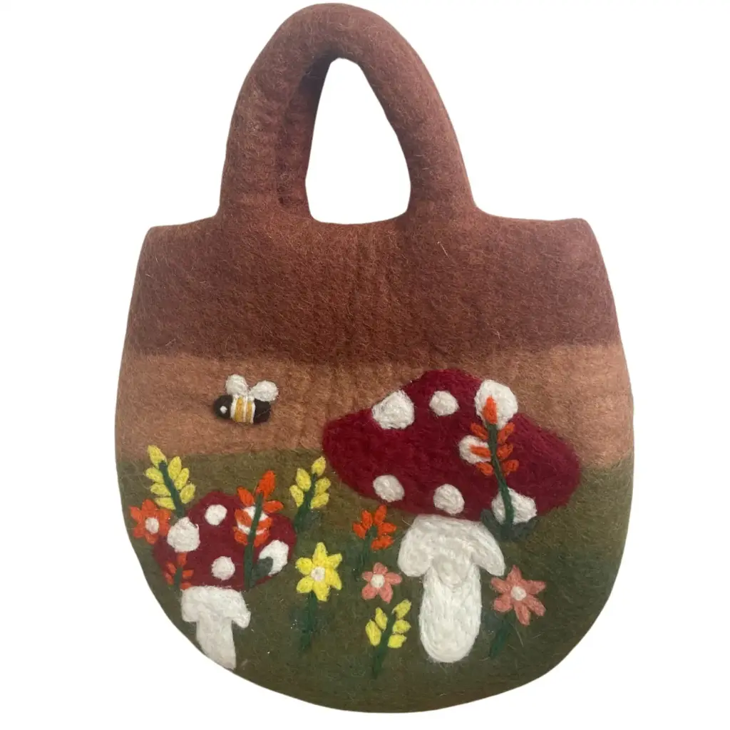 Mushroom Garden Felted Bag | www.artisangoods.co.uk 5