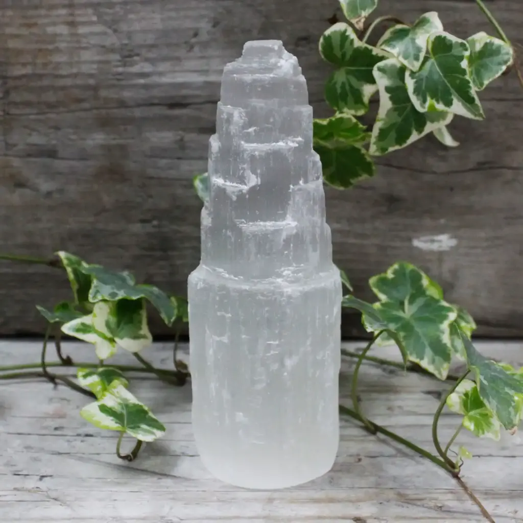 Natiural Selenite Tower – 15 cm | www.artisangoods.co.uk
