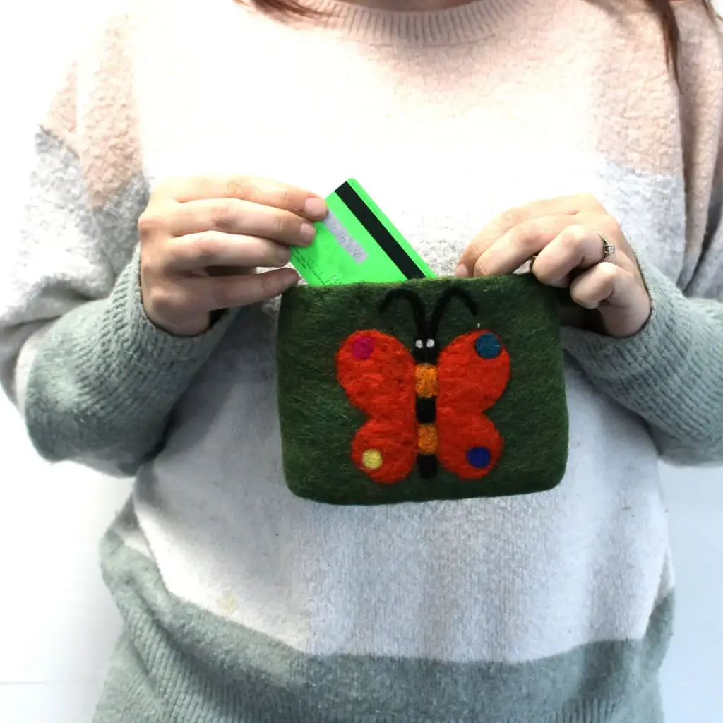 Natural Felt Zipper Pouch (asst) – Big Butterfly | www.artisangoods.co.uk 7 Natural Felt Zipper Pouch (asst) – Big Butterfly | www.artisangoods.co.uk 7