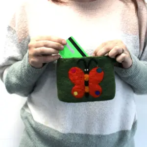 Natural Felt Zipper Pouch (asst) – Big Butterfly | www.artisangoods.co.uk 7