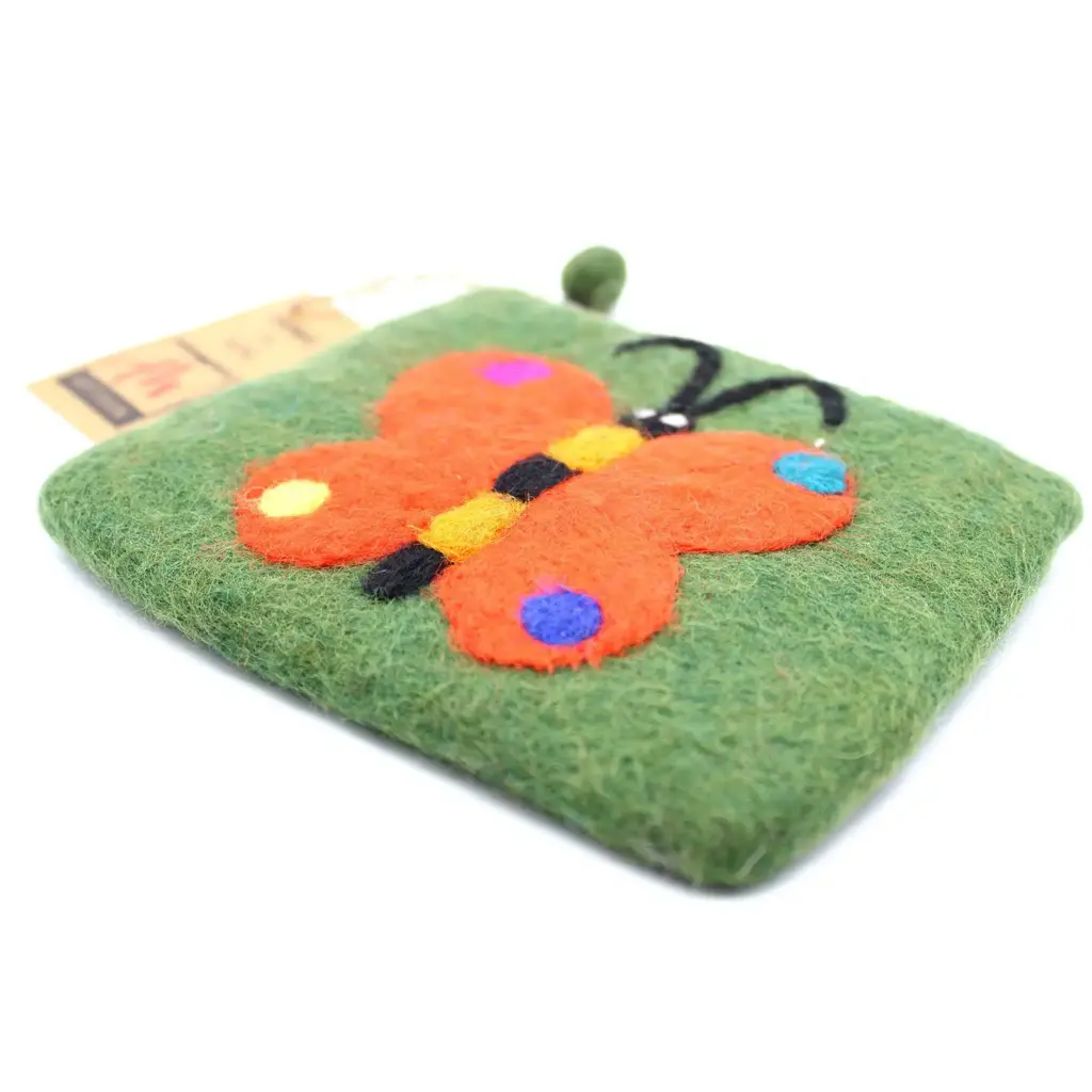 Natural Felt Zipper Pouch (asst) – Big Butterfly | www.artisangoods.co.uk 5 Natural Felt Zipper Pouch (asst) – Big Butterfly | www.artisangoods.co.uk 5