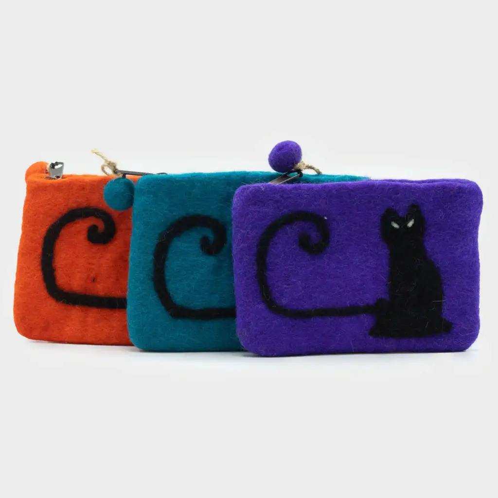 Natural Felt Zipper Pouch (asst) – Cat Face | www.artisangoods.co.uk 2 Natural Felt Zipper Pouch (asst) – Cat Face | www.artisangoods.co.uk 2