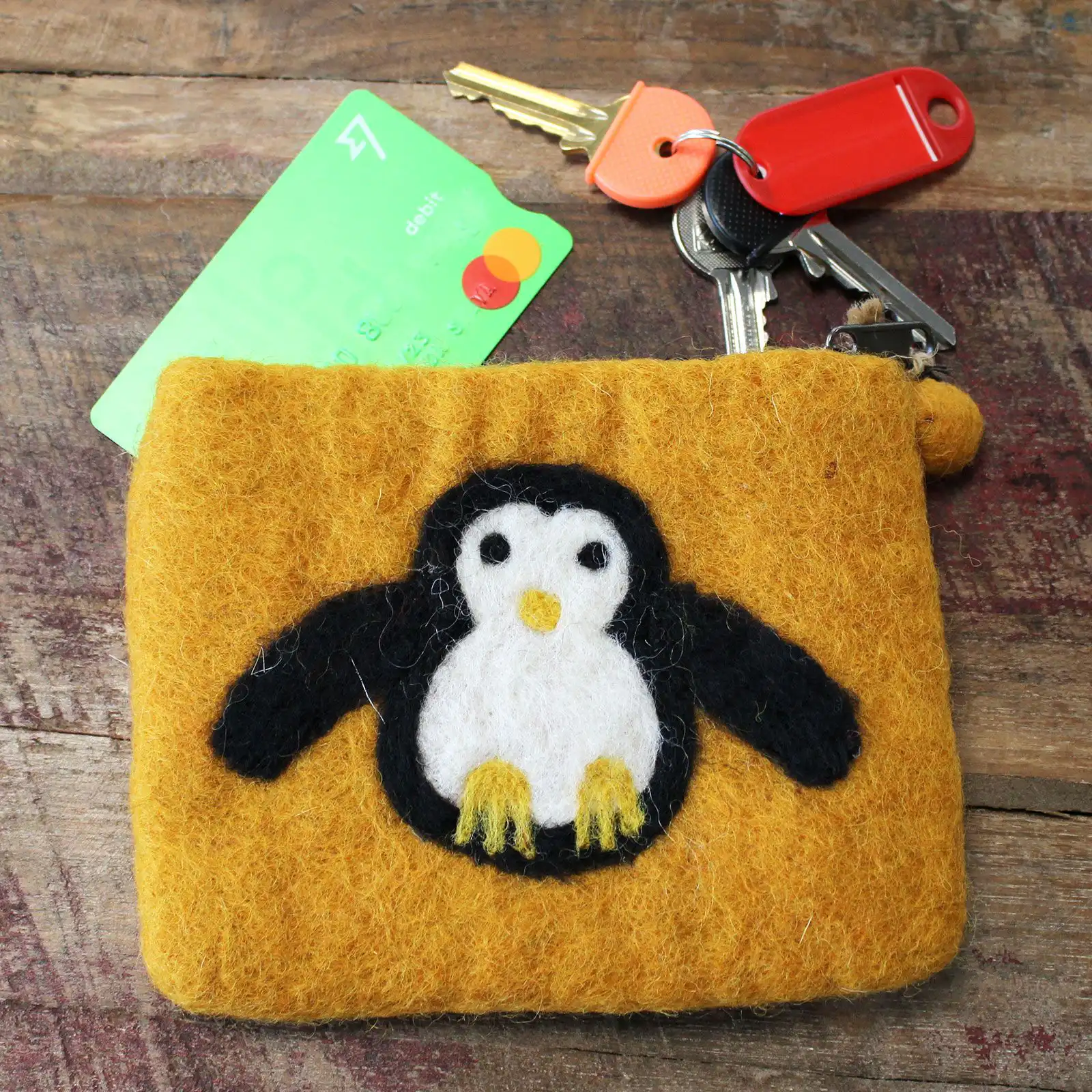 Natural Felt Zipper Pouch (asst) – Cute Penguin | www.artisangoods.co.uk 7 Natural Felt Zipper Pouch (asst) – Cute Penguin | www.artisangoods.co.uk 6