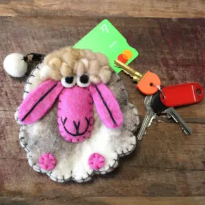Natural Felt Zipper Pouch (asst) – Happy Sheep | www.artisangoods.co.uk 9